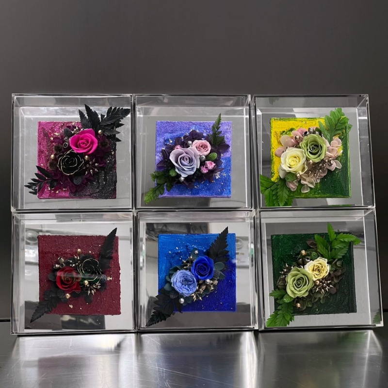 Rose Small Square Box Preserved Flower Rose Small Square Box Preserved Flower