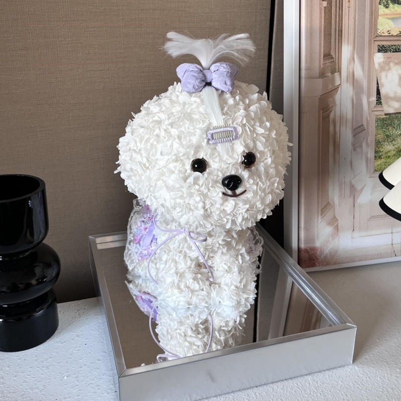White Puppy Shape Preserved Flower White Puppy Shape Preserved Flower