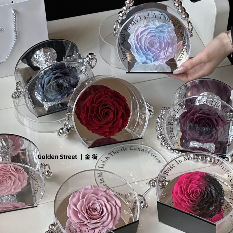 Single Rose Handbag Style Preserved Flower Single Rose Handbag Style Preserved Flower