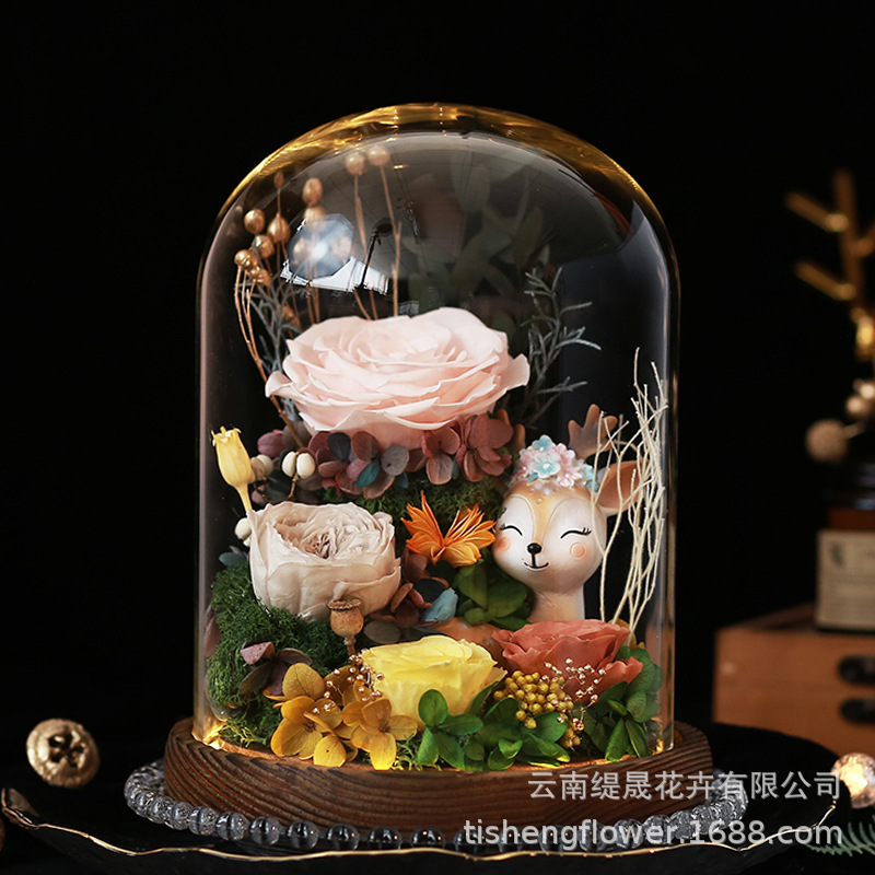 Glass Cover Preserved Flower Glass Cover Preserved Flower