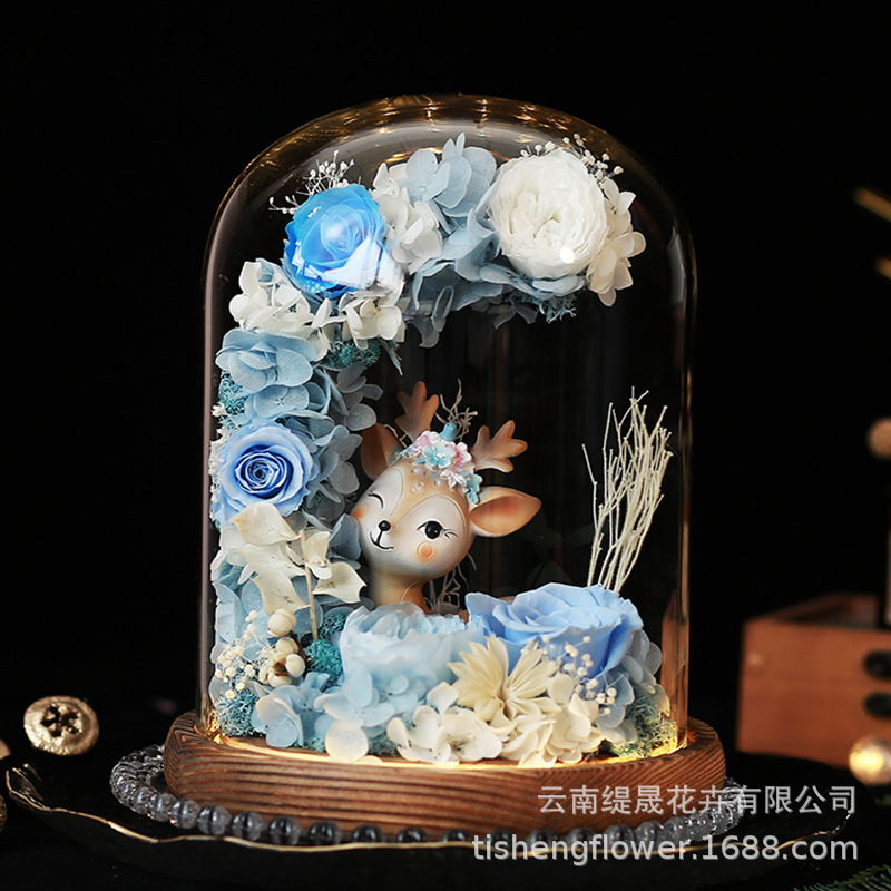 Glass Cover Preserved Flower Glass Cover Preserved Flower