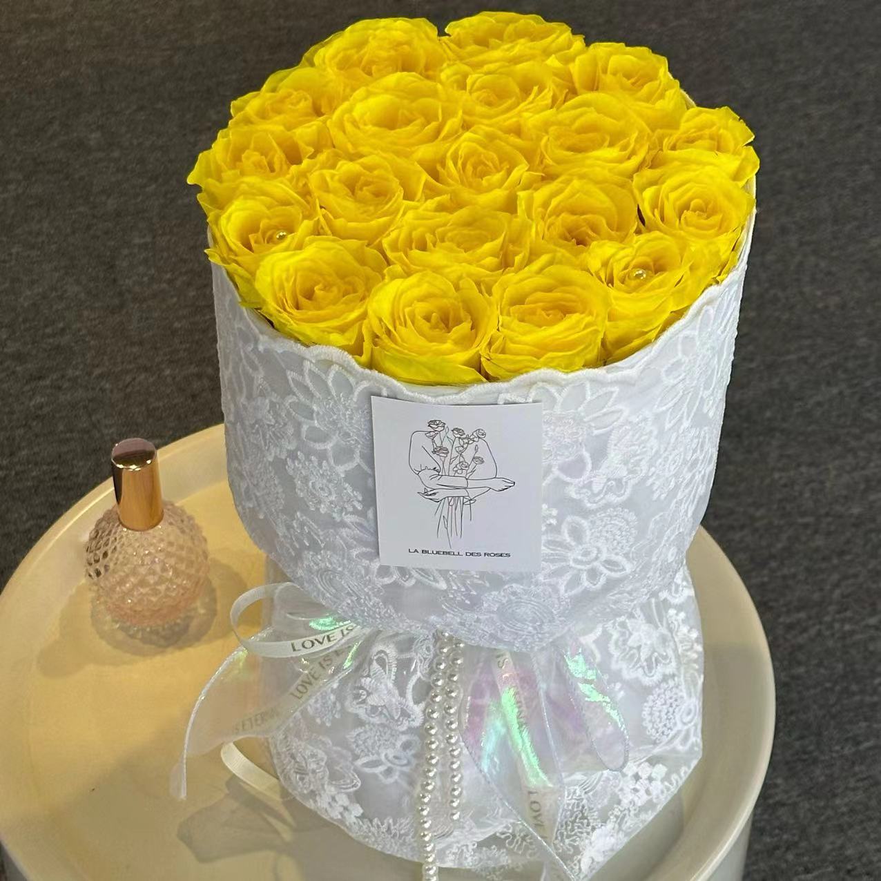 Light Yellow Rose Bouquet Preserved Flower Light Yellow Rose Bouquet Preserved Flower