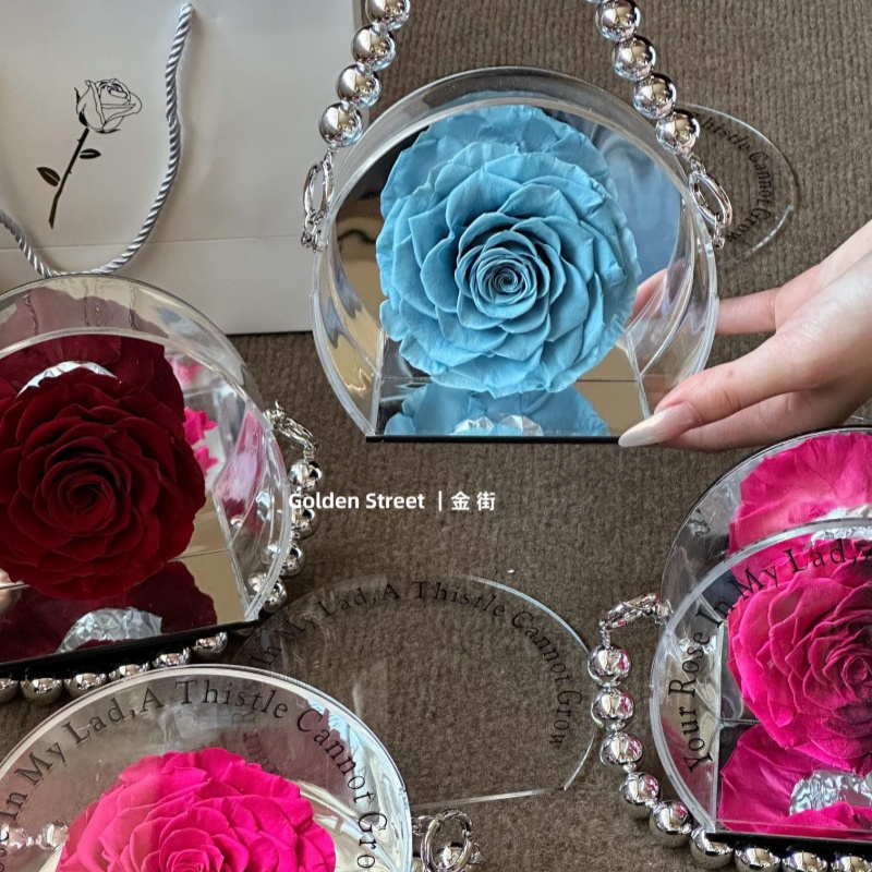 Single Rose Handbag Style Preserved Flower Single Rose Handbag Style Preserved Flower