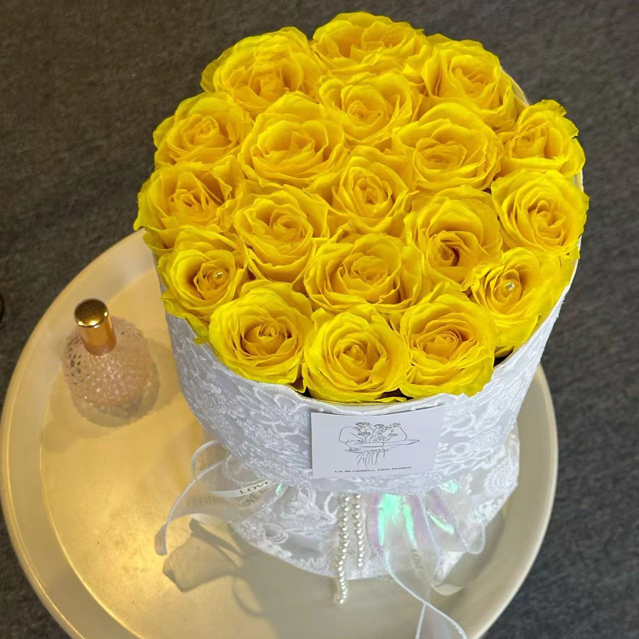 Light Yellow Rose Bouquet Preserved Flower Light Yellow Rose Bouquet Preserved Flower