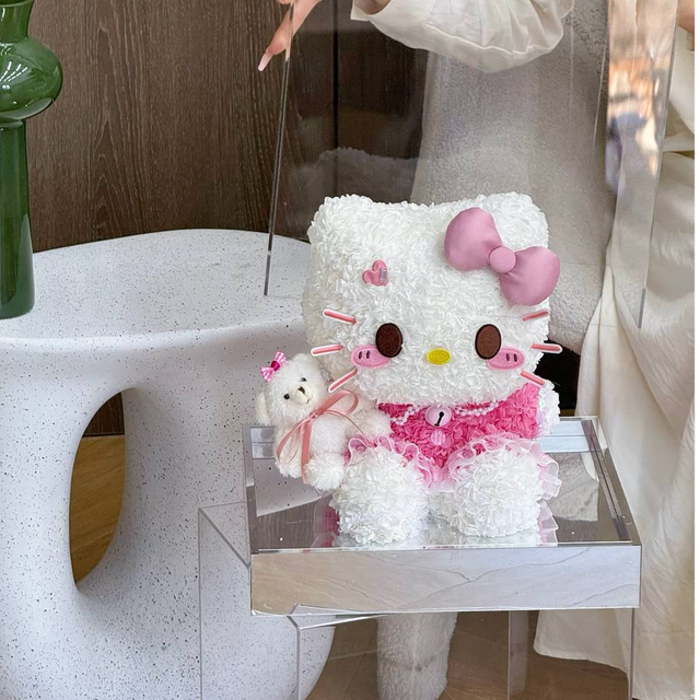 Sitting Posture Hello Kitty Eternal Flower Cute Cat Valentine's Day Gift Eternal Flower Home Decor