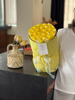 French Romantic Luxury Style Gradient Yellow Rose Preserved Flower Bouquet