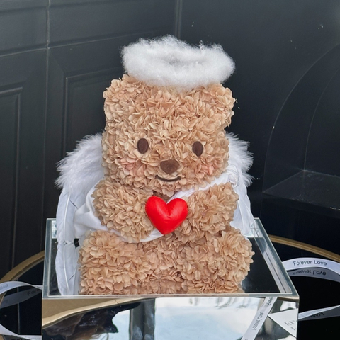 Angel Little Love Heart Bear Preserved Flower