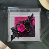 Two Roses Small Square Box Preserved Flower