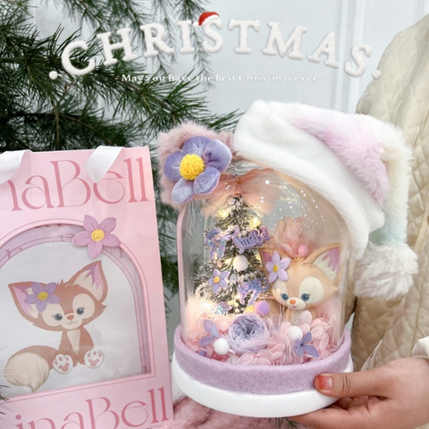 Christmas LinaBell Glass Cover Preserved Flower