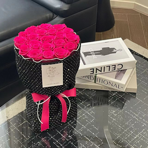 Black Package Rose Red Rose Preserved Flower