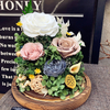 Pastoral Style Glass Cover Preserved Flower Gift