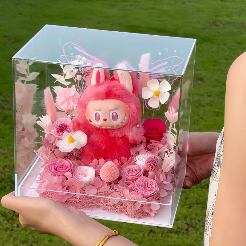 We've Combined The Wildly Popular POP MART LABUBU Character To Design Multiple Preserved Flower Gift Boxes