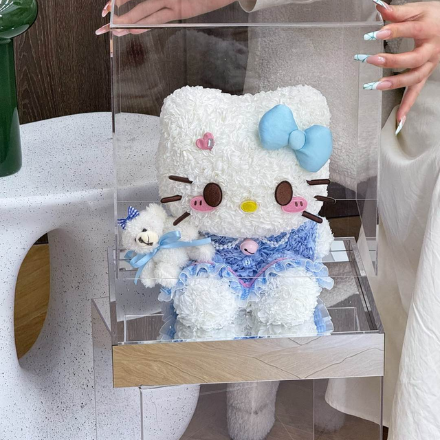 Sitting Posture Hello Kitty Eternal Flower Cute Cat Valentine's Day Gift Eternal Flower Home Decor