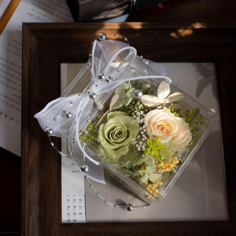 Perfume Bottle Acrylic Rose Preserved Flower