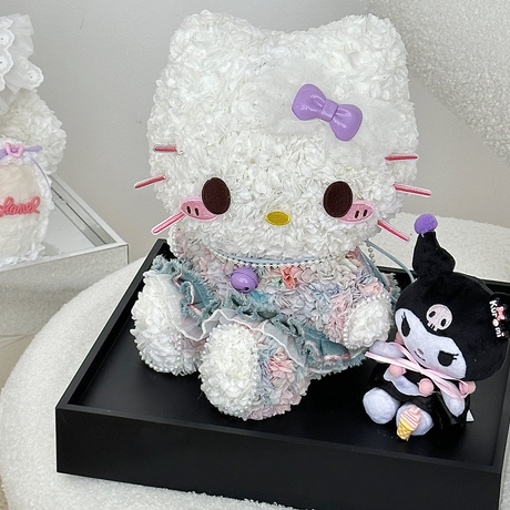 Kitty Cat And Kuromi Combination Hello Kitty Eternal Flower Gift Box Ornament