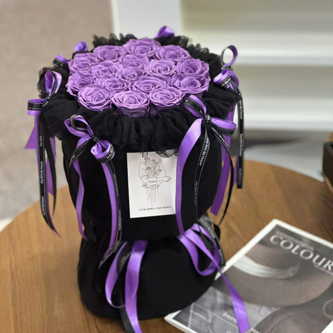 Bow-knot Lavender Preserved Flower Bouquet