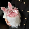 Plush Ear Rose Hug Bucket Preserved Flower