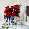 Eight Roses Hug Bucket Preserved Flower