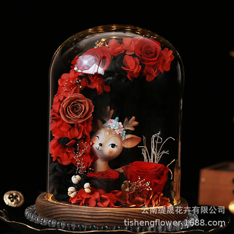 Glass Cover Preserved Flower