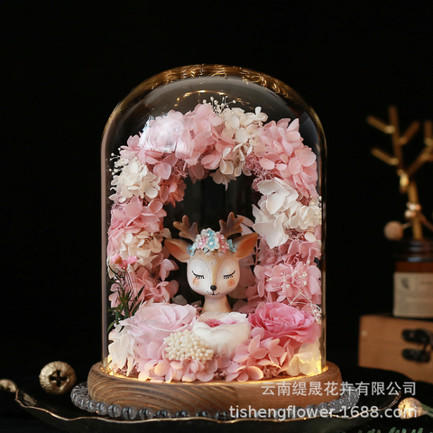 Glass Cover Preserved Flower