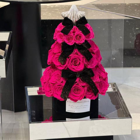 Christmas Tree Shaped Eternal Flower Gift Box with Lights for Children Friends Lovers And Best Friends