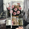 Rose Covenant Square Transparent Acrylic Mirror Eternal Flower Hugging Bucket Gift Box Home Decor