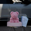 Acrylic Pink Rose Bear Preserved Flower
