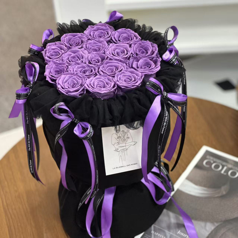 Bow-knot Lavender Preserved Flower Bouquet