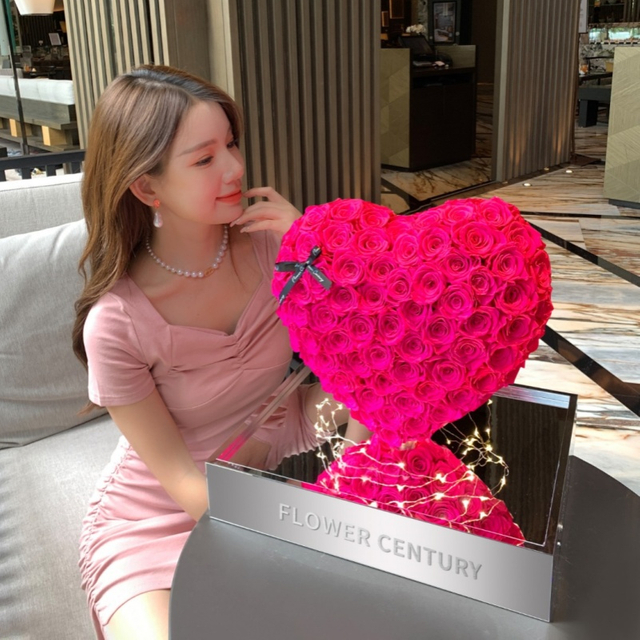 Rose Red Three-dimensional Love Preserved Flower