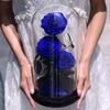 Glass Cover Three Roses Preserved Flower