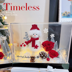 Snowman Doll Rose Preserved Flower