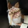 Plush Ear Rose Hug Bucket Preserved Flower
