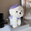 White Puppy With Hat Preserved Flower