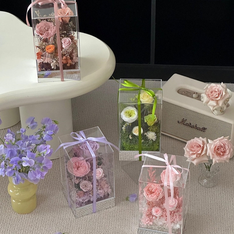 Small Square Box Rose Bouquet Preserved Flowers