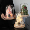 Glowing Christmas Tree Glass Dome Preserved Flower