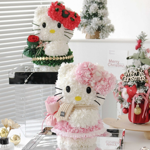 Christmas Kitty Shaped Preserved Flower