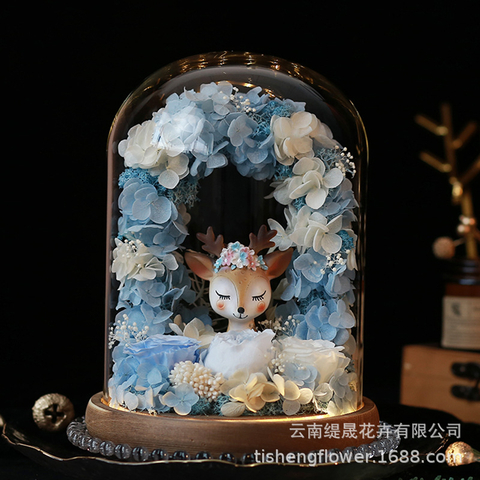 Glass Cover Preserved Flower