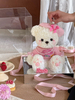 Pink beret bear preserved flower