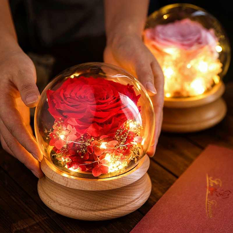 New Rose Eternal Flower Music Box Clockwork Music Box Bluetooth Speaker Valentine's Day Gift