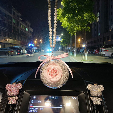 Eternal Flower Ball Rose Gift Keychain High-end Goddess Style Car Pendant