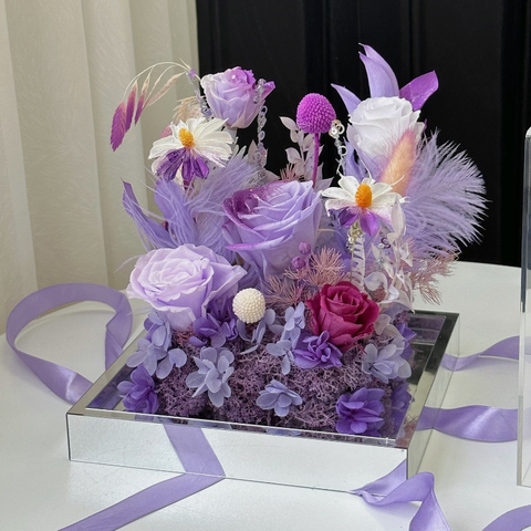Purple Acrylic Vegetation Shape Preserved Flower