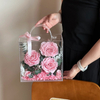 Portable Acrylic Small Square Box Preserved Flower