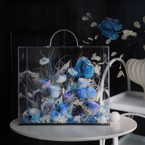 Portable Blue Rose Acrylic Preserved Flower