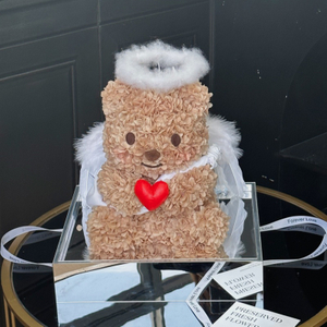 Angel Little Love Heart Bear Preserved Flower