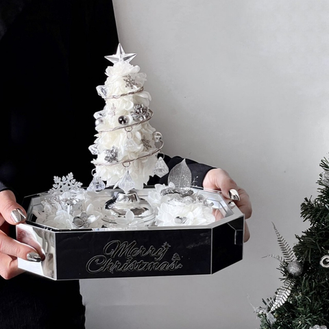 Christmas Tree Shape with Small Lights Preserved Flower