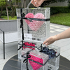 Corrugated Square Box Heart Preserved Flower