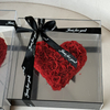 Acrylic Square Box 3D Heart Preserved Flower