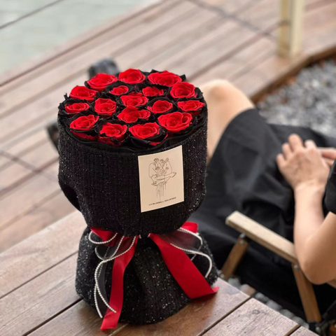 Elegant Red Rose Bouquet Preserved Flower