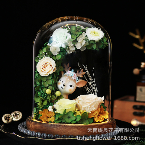Glass Cover Preserved Flower