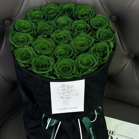 Dark Green Rose Preserved Flower Bouquet